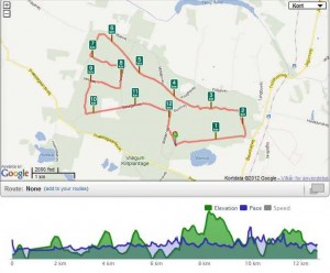 Vrøgum rutekort fra GPS